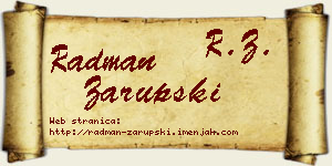 Radman Zarupski vizit kartica